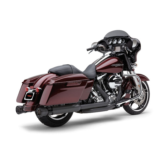 Cobra 4" Race Pro Slip-on Mufflers. Black – 1995–2016 FLT/Touring