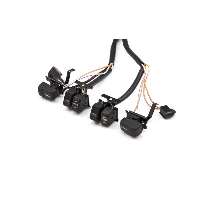 MCS Handlebar Wire & Switch Kit. Black Switches – 1996–1999 Big Twin; Tc; XL Sportster
