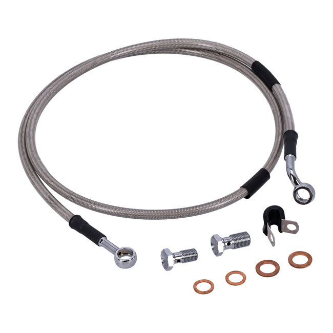 MCS by Goodridge Brake Line Front, Stainless Clear Coated – 1993–2005 FXDWG Dyna Wide Glide