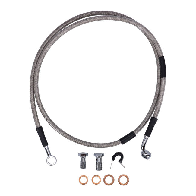 MCS by Goodridge Brake Line Front, Stainless Clear Coated – 1993–2005 FXDWG Dyna Wide Glide