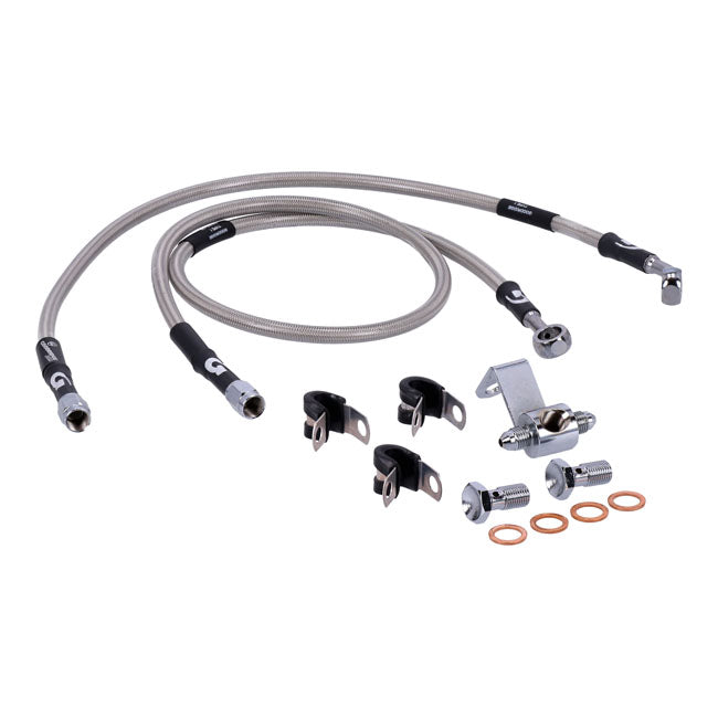 MCS by Goodridge Brake Line Rear, Stainless Clear Coated – 1984–1990 FLST Heritage Softail…