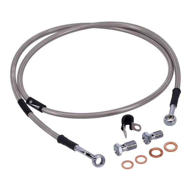MCS by Goodridge Brake Line Front, Stainless Clear Coated – Softail: 1984–1990 FXST; 1999–2007 FXST…