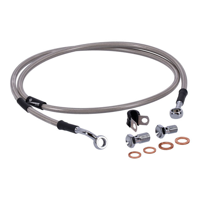 MCS by Goodridge Brake Line Front, Stainless Clear Coated – Softail: 1984–1990 FXST; 1999–2007 FXST…
