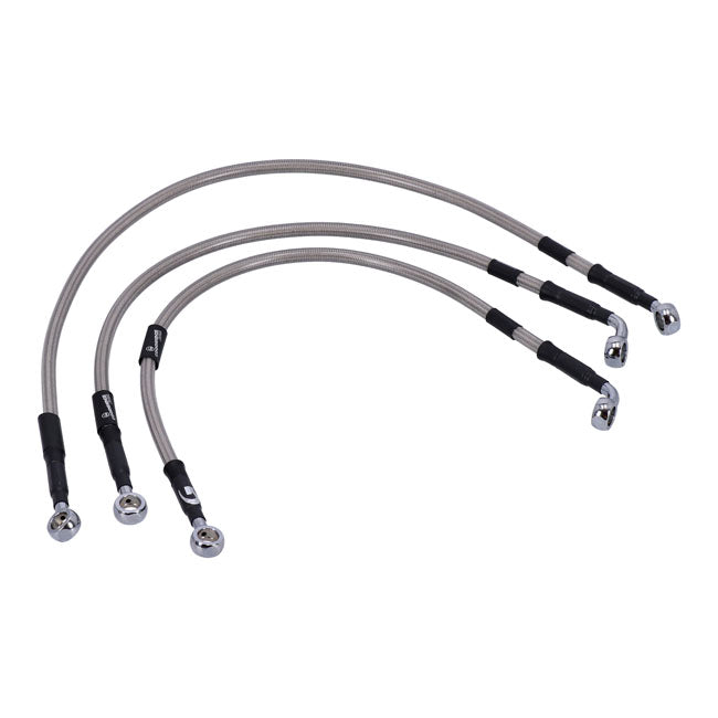 MCS by Goodridge Brake Line Front, Stainless Clear Coated – 1991–1992 FXDB Dyna Street Bob…
