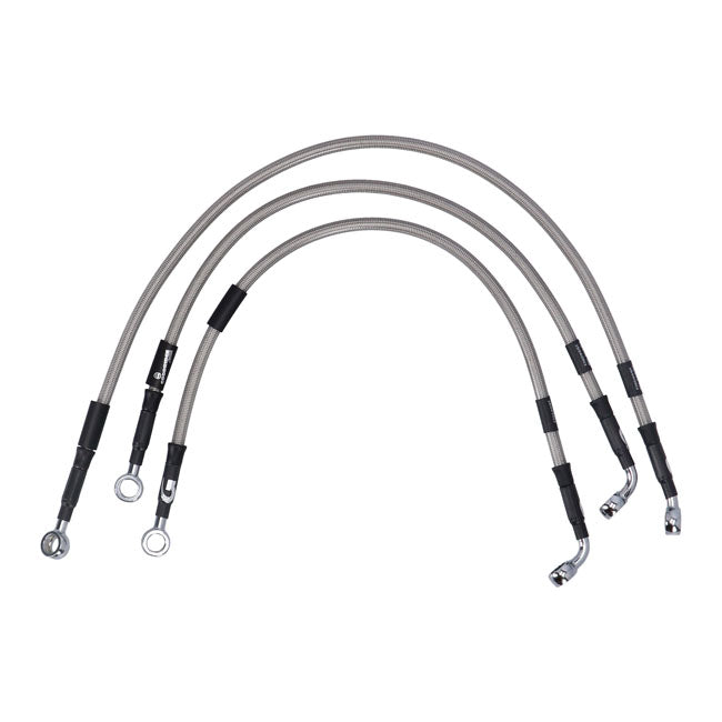 MCS by Goodridge Brake Line Front, Stainless Clear Coated – 1991–1992 FXDB Dyna Street Bob…