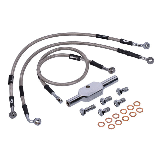 MCS by Goodridge Brake Line Front, Stainless Clear Coated – FLT/Touring: 1994–2007 FLHR/I; 1999–2007…