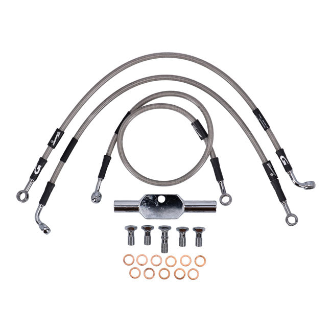 MCS by Goodridge Brake Line Front, Stainless Clear Coated – FLT/Touring: 1994–2007 FLHR/I; 1999–2007…