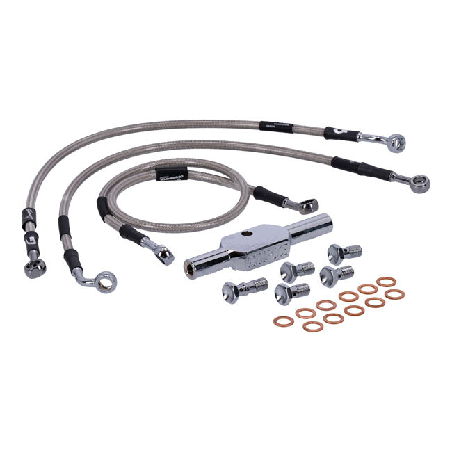MCS by Goodridge Brake Line Front, Stainless Clear Coated – FLT/Touring: 1994–2007 FLHR/I; 1999–2007…