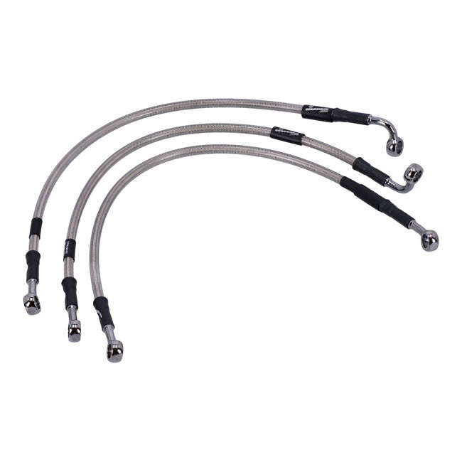 MCS by Goodridge Brake Line Front, Stainless Clear Coated – 1999–2005 FXDX Dyna Super Glide Sport
