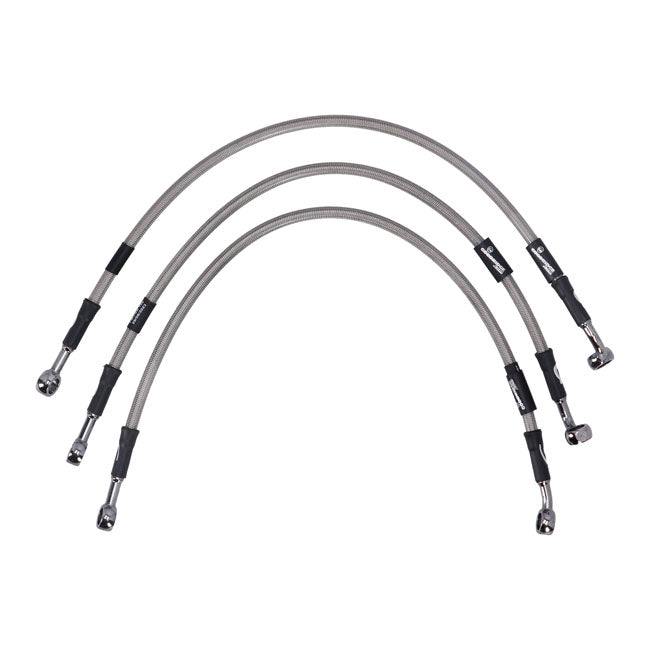MCS by Goodridge Brake Line Front, Stainless Clear Coated – 1999–2005 FXDX Dyna Super Glide Sport