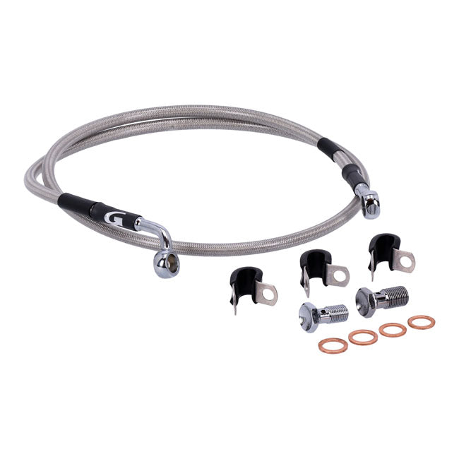 MCS by Goodridge Brake Line Front, Stainless Clear Coated – 1999–2009 Softail FXSTB Night Train