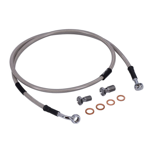 MCS by Goodridge Brake Line Front, Stainless Clear Coated – 2000–2007 Softail FXSTD Deuce