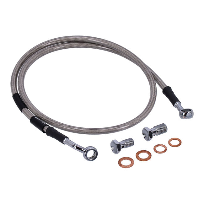 MCS by Goodridge Brake Line Front, Stainless Clear Coated – 1987–1991 XL883 Deluxe; 1996–2003 XL883…