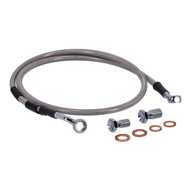 MCS by Goodridge Brake Line Front, Stainless Clear Coated – 1987–1991 XL883 Deluxe; 1996–2003 XL883…