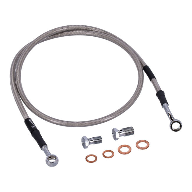 MCS by Goodridge Brake Line Front, Stainless Clear Coated – 1992–2003 XLH883 Deluxe; 1988–2003…