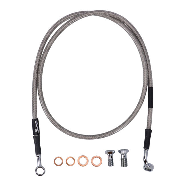 MCS by Goodridge Brake Line Front, Stainless Clear Coated – 1992–2003 XLH883 Deluxe; 1988–2003…