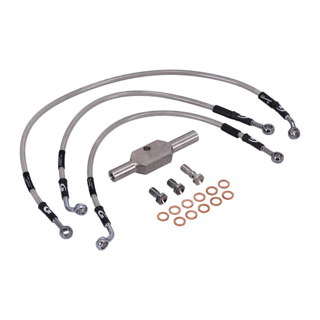 MCS by Goodridge Brake Line Front, Stainless Clear Coated – FLT/Touring: 2008–2013 FLHR/I; 2008–2013…
