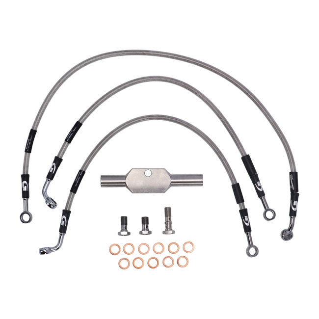 MCS by Goodridge Brake Line Front, Stainless Clear Coated – FLT/Touring: 2008–2013 FLHR/I; 2008–2013…