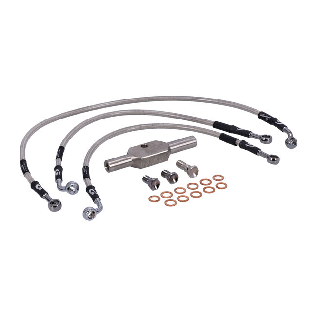 MCS by Goodridge Brake Line Front, Stainless Clear Coated – FLT/Touring: 2008–2013 FLHR/I; 2008–2013…