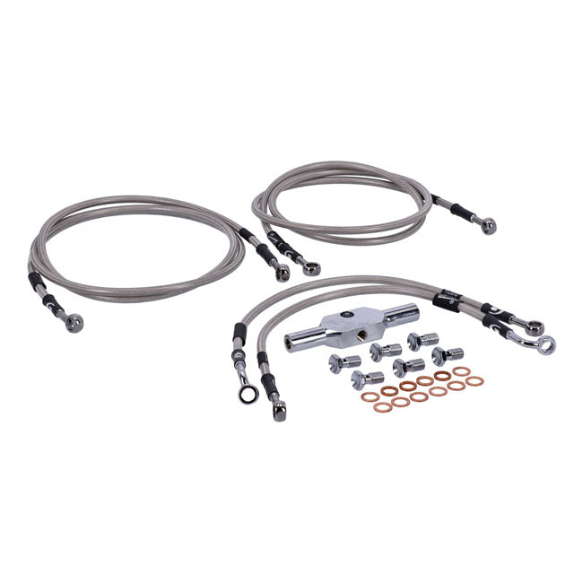 MCS by Goodridge Brake Line Front, Stainless Clear Coated – 2008–2013 FLHR/C Road King (ABS)