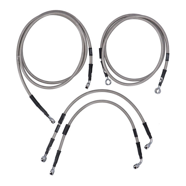 MCS by Goodridge Brake Line Front, Stainless Clear Coated – 2008–2013 FLTR Road Glide ABS
