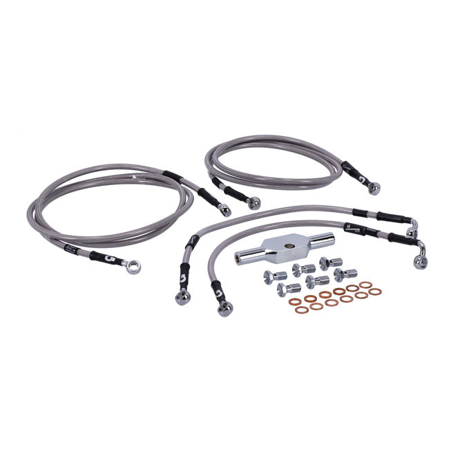 MCS by Goodridge Brake Line Front, Stainless Clear Coated – 2009–2013 FLT/Touring