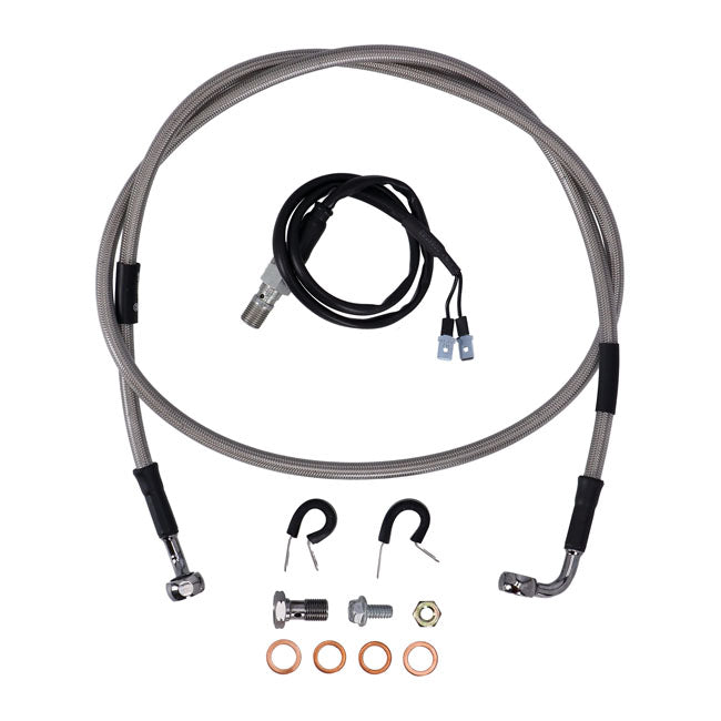 MCS by Goodridge Brake Line Rear, Stainless Clear Coated – 2008–2013 FLT/Touring
