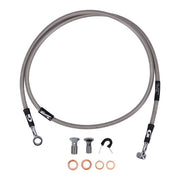 MCS by Goodridge Brake Line Front, Stainless Clear Coated – 2008–2011 FLSTSB Cross Bones