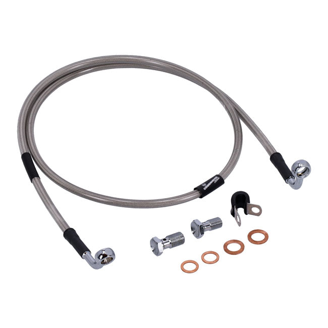 MCS by Goodridge Brake Line Front, Stainless Clear Coated – 2005–2007 Softail FLSTC Heritage Classic