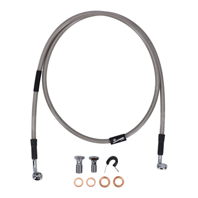 MCS by Goodridge Brake Line Front, Stainless Clear Coated – 2005–2007 Softail FLSTC Heritage Classic
