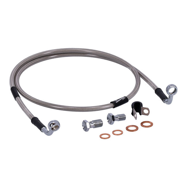 MCS by Goodridge Brake Line Front, Stainless Clear Coated – 2005–2007 Softail FLSTC Heritage Classic