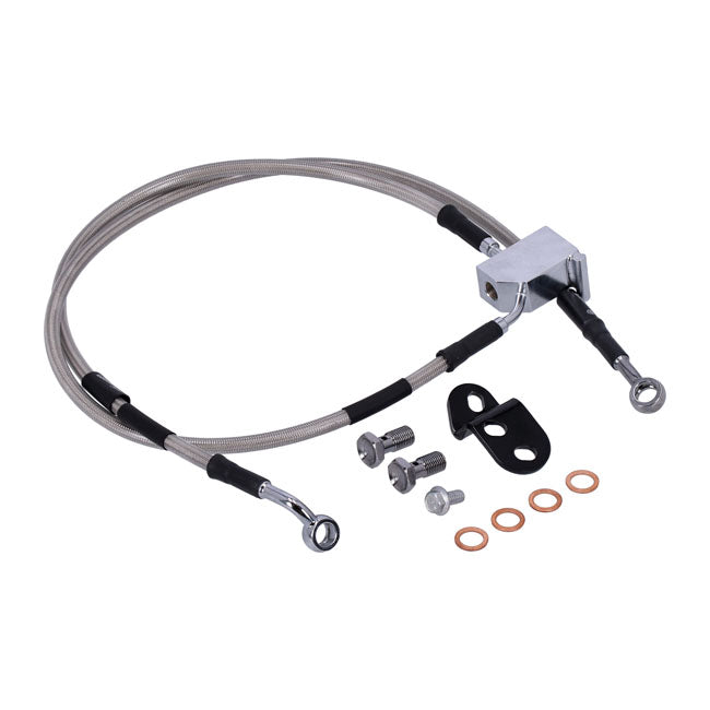 MCS by Goodridge Brake Line Rear, Stainless Clear Coated – 2000–2006 Heritage Softail; 2000–2005…