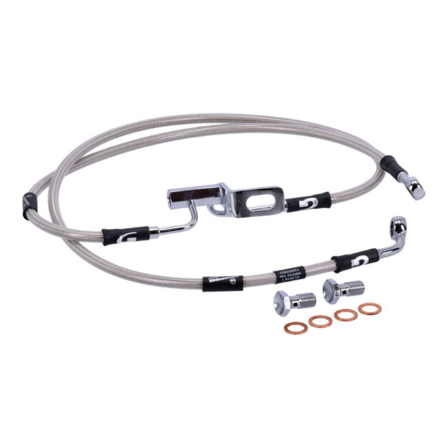 MCS by Goodridge Brake Line Rear, Stainless Clear Coated – 2007 FLST/C/SC HERITAGE SOFTAIL; 2007…