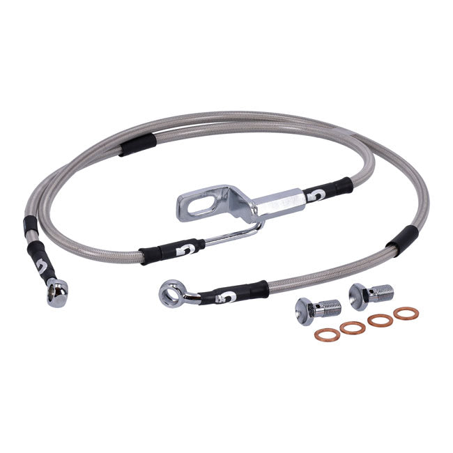 MCS by Goodridge Brake Line Rear, Stainless Clear Coated – 2007 FLSTF Softail Fat Boy; FXST Softail…