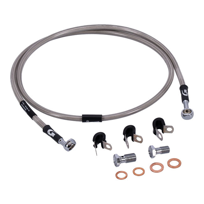 MCS by Goodridge Brake Line Front, Stainless Clear Coated – 2006–2013 FXDBI Dyna Street Bob