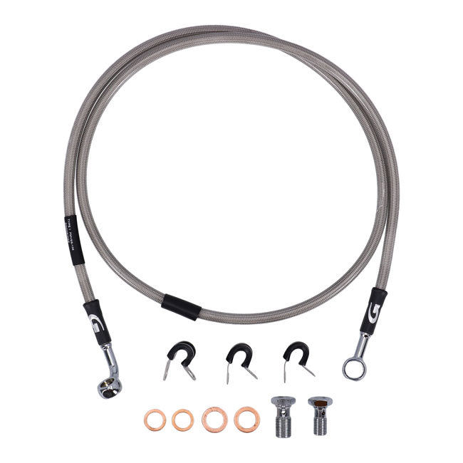 MCS by Goodridge Brake Line Front, Stainless Clear Coated – 2006–2013 FXDBI Dyna Street Bob