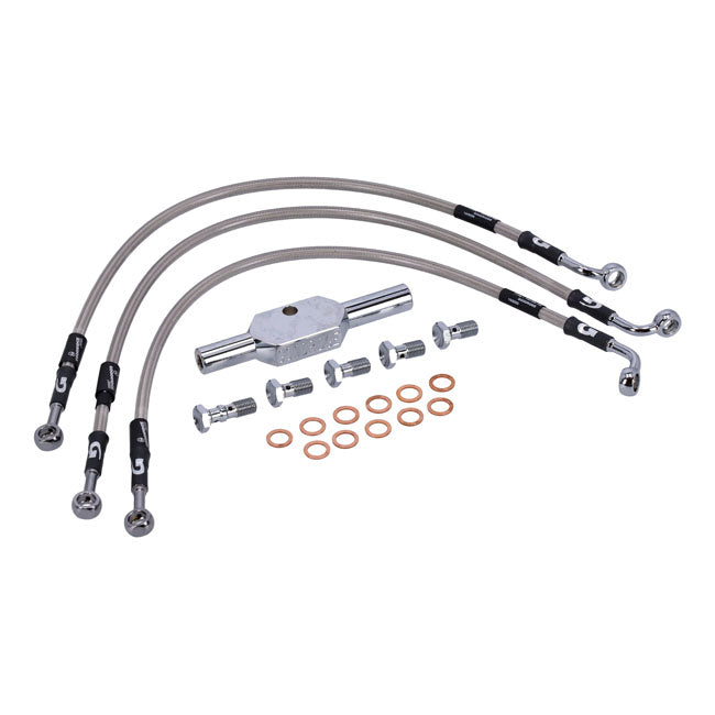 MCS by Goodridge Brake Line Front, Stainless Clear Coated – 2008–2013 FXDF Dyna Fat Bob