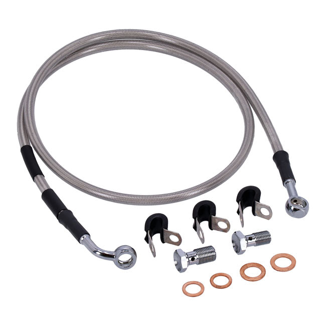 MCS by Goodridge Brake Line Front, Stainless Clear Coated – 2006–2013 FXDLI Dyna Low Rider