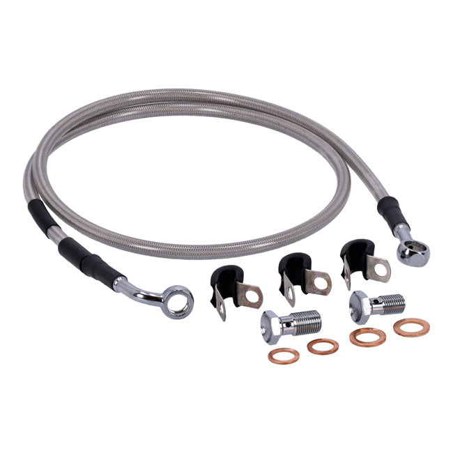 MCS by Goodridge Brake Line Front, Stainless Clear Coated – 2006–2013 FXDLI Dyna Low Rider