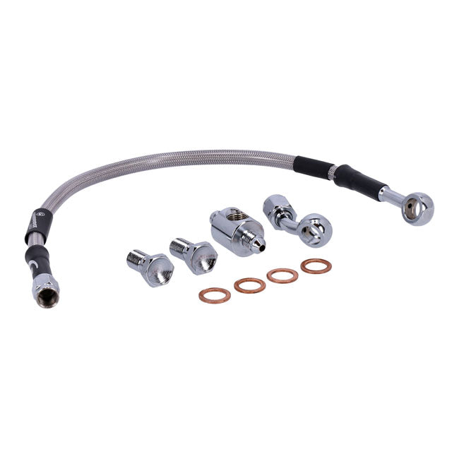MCS by Goodridge Brake Line Rear, Stainless Clear Coated – 2000–2007 Dyna