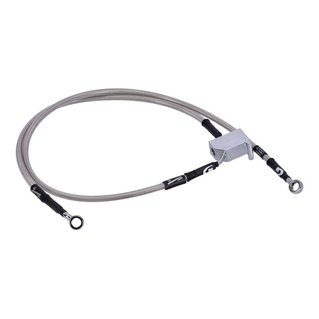 MCS by Goodridge Brake Line Rear, Stainless Clear Coated – 2006 FXST; FXSTB; FXSTS