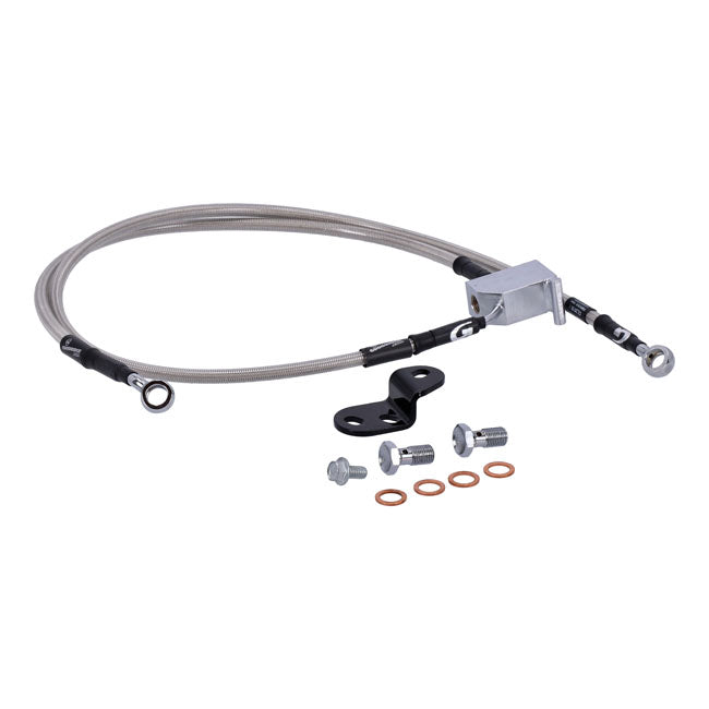 MCS by Goodridge Brake Line Rear, Stainless Clear Coated – 2006 FXST; FXSTB; FXSTS