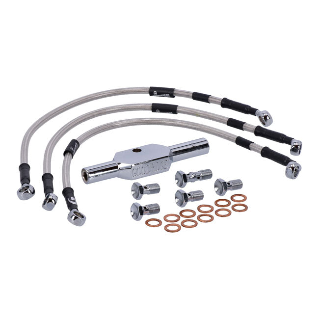 MCS by Goodridge Brake Line Front, Stainless Clear Coated – 1996–2003 XL1200S Sportster Sport