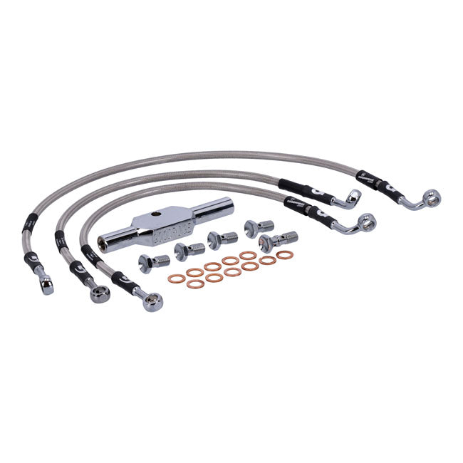 MCS by Goodridge Brake Line Front, Stainless Clear Coated – 2001–2005 VRSCA V-Rod