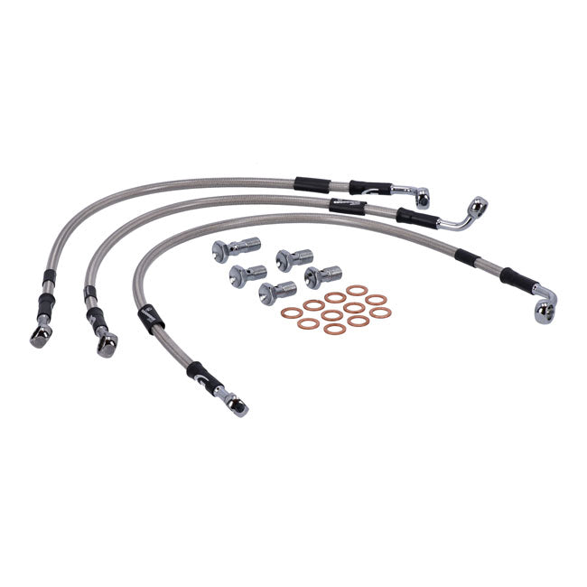 MCS by Goodridge Brake Line Front, Stainless Clear Coated – 2006–2007 VRSCA V-Rod; 2008–2009 VRSCAW…