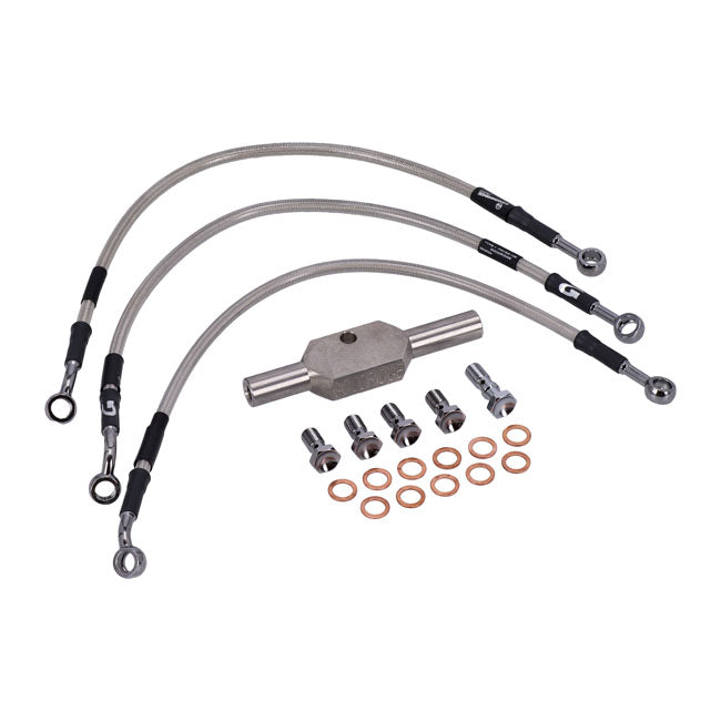 MCS by Goodridge Brake Line Front, Stainless Clear Coated – 2004–2005 VRSCA; VRSCB V-Rod