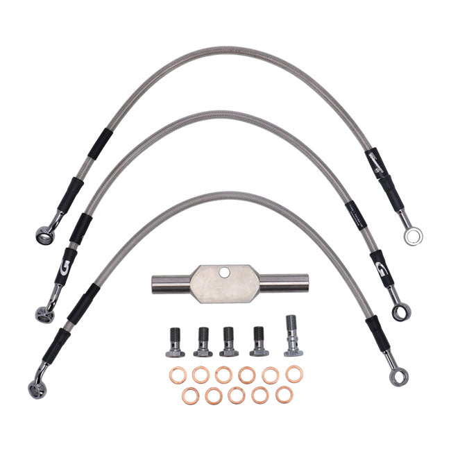MCS by Goodridge Brake Line Front, Stainless Clear Coated – 2004–2005 VRSCA; VRSCB V-Rod