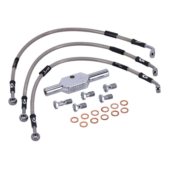 MCS by Goodridge Brake Line Front, Stainless Clear Coated – 2006–2008 VRSCD V-Rod Night Rod…