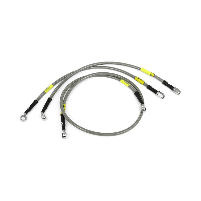 MCS by Goodridge Brake Line Front, Stainless Clear Coated – 2011–2016 FLSTC Heritage Classic with…