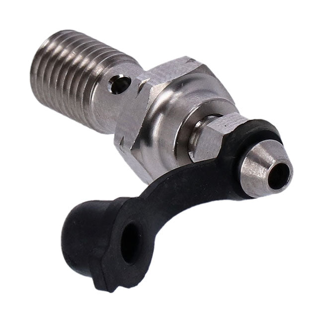 Goodridge M10 x 1.25 Banjo Bolt W/Bleed Nipple. Stainless